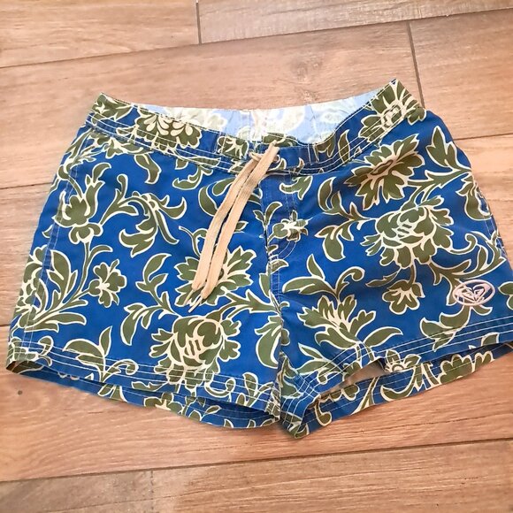 Vintage ROXY Quiksilver Boardshorts Juniors sz 3 Blue green Surfing swim shorts - Picture 2 of 12